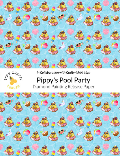 RELEASE PAPER | Pippy's Pool Party - Reusable Patterned Diamond Painting Release Paper