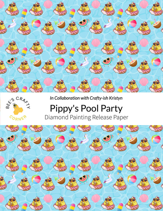 RELEASE PAPER | Pippy's Pool Party - Reusable Patterned Diamond Painting Release Paper