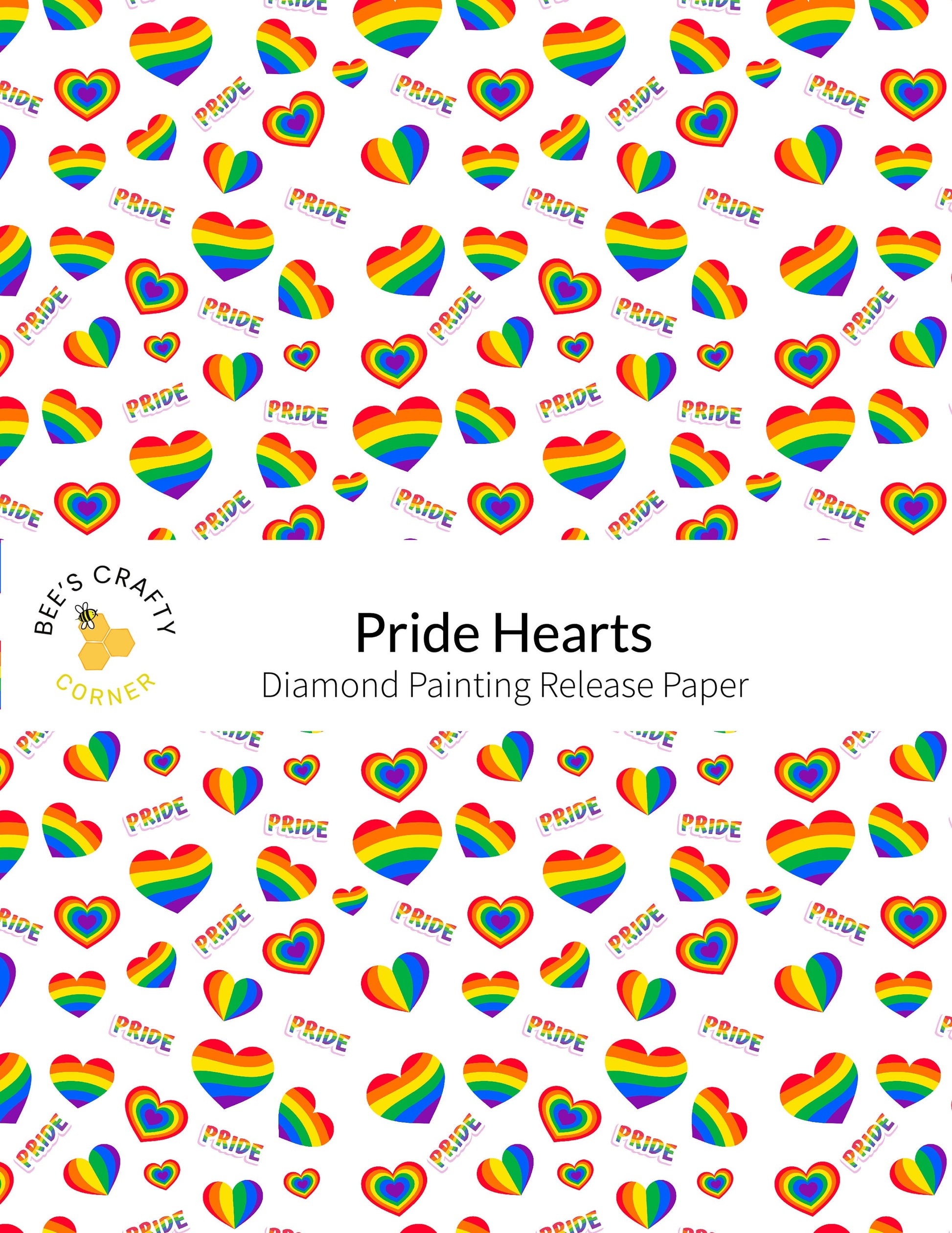 RELEASE PAPER | Pride Hearts - Reusable Patterned Diamond Painting Release Paper