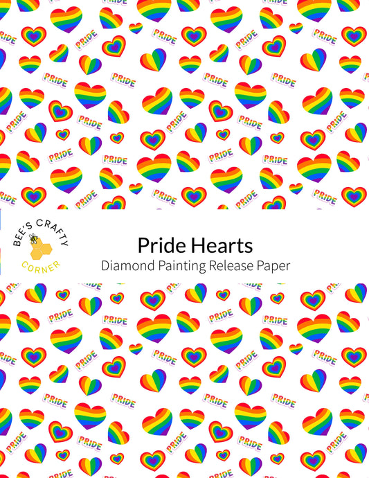 RELEASE PAPER | Pride Hearts - Reusable Patterned Diamond Painting Release Paper