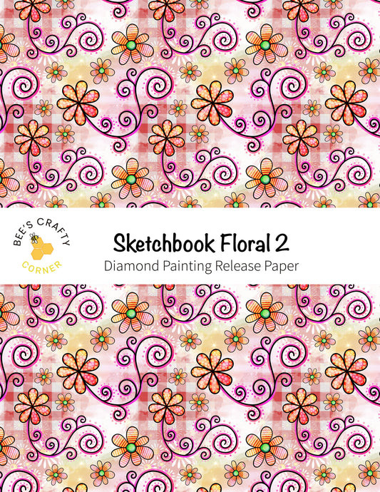 RELEASE PAPER | Sketchbook Floral 2 - Reusable Patterned Diamond Painting Release Paper