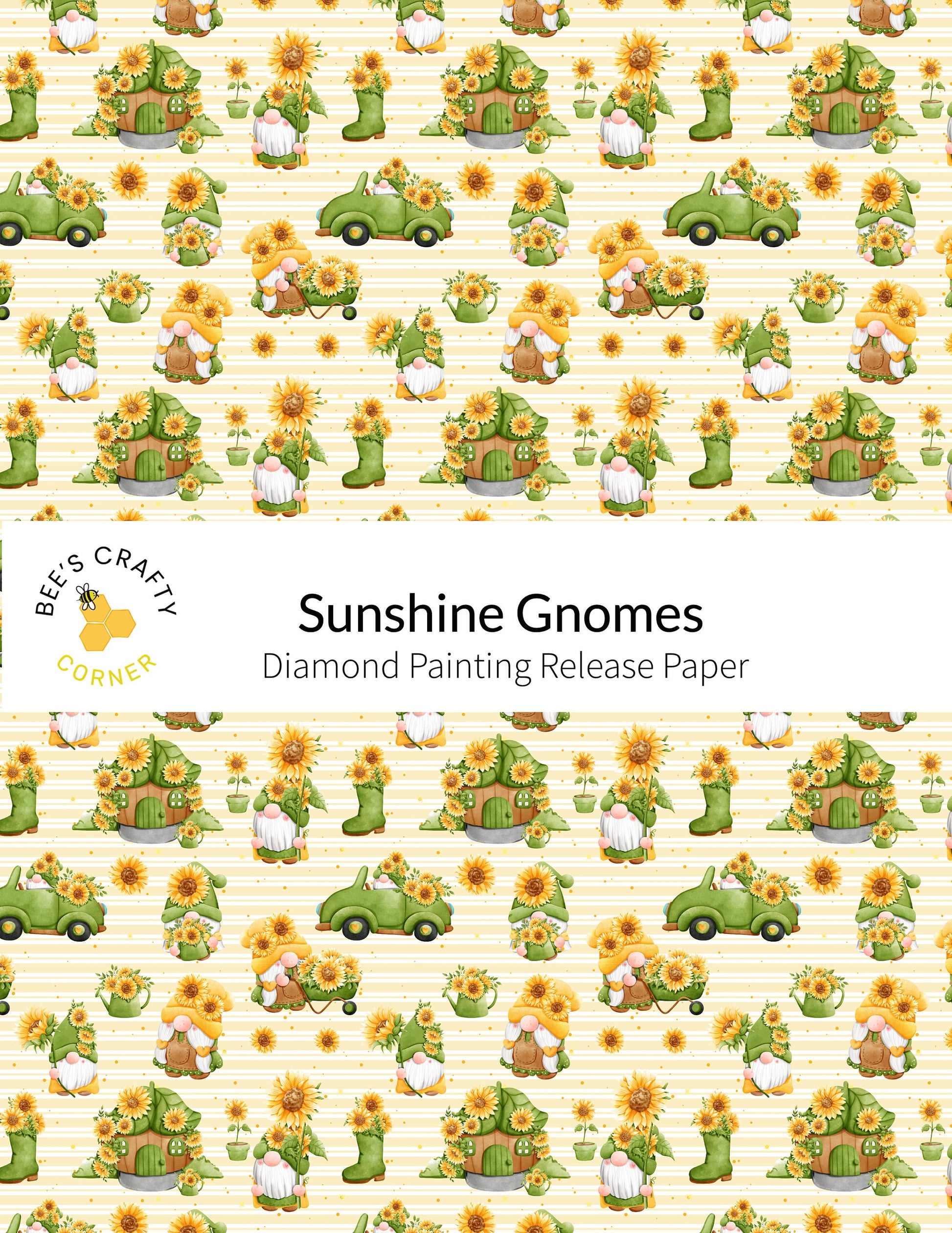 RELEASE PAPER | Sunshine Gnomes - Reusable Patterned Diamond Painting Release Paper