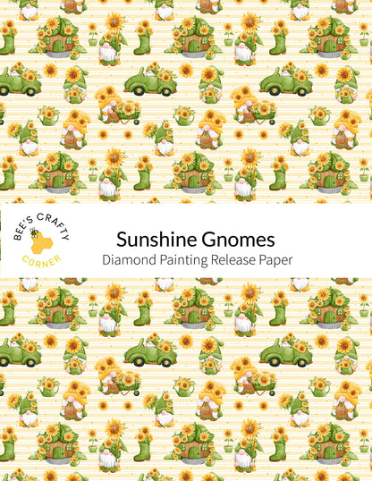 RELEASE PAPER | Sunshine Gnomes - Reusable Patterned Diamond Painting Release Paper