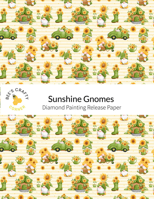 RELEASE PAPER | Sunshine Gnomes - Reusable Patterned Diamond Painting Release Paper
