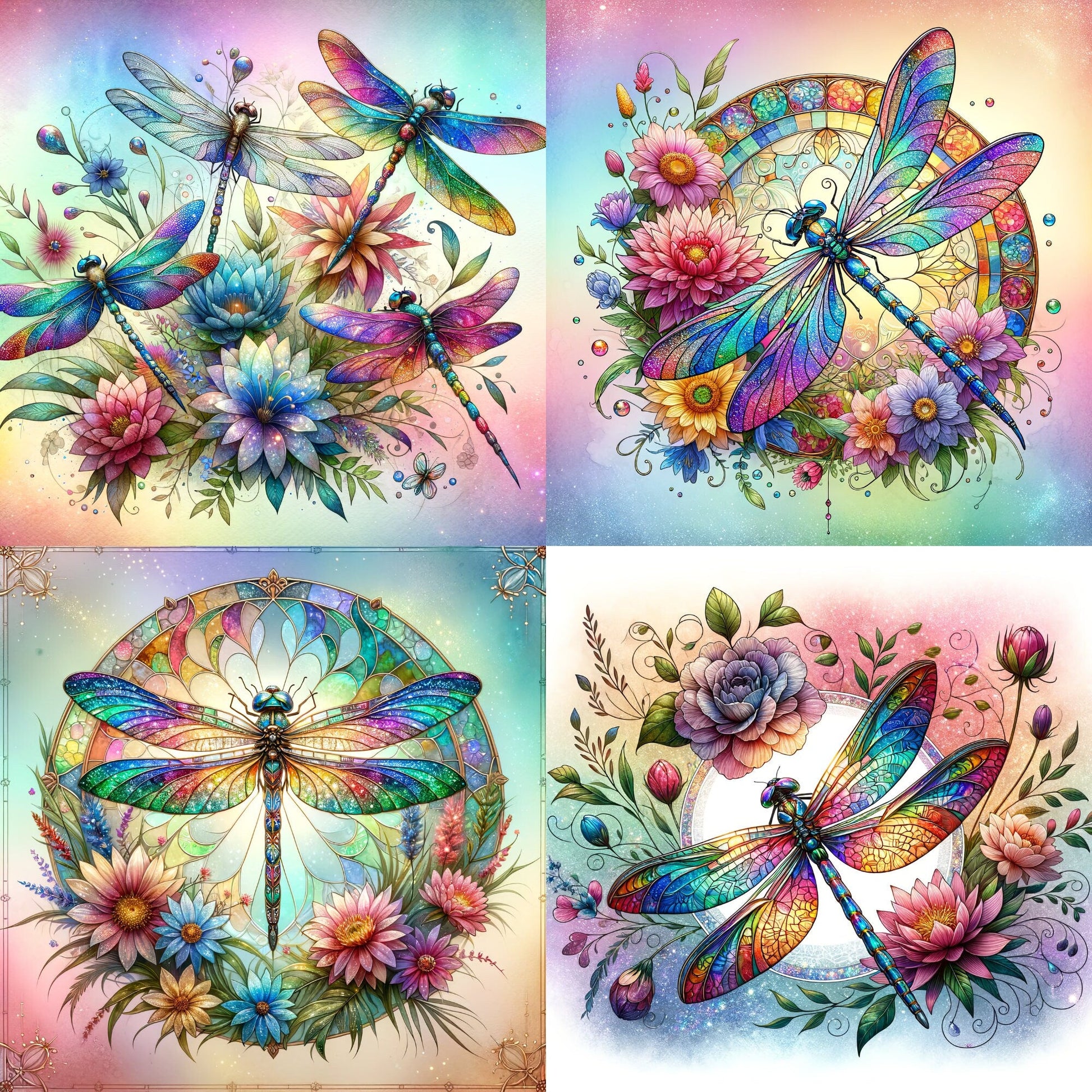 RELEASE PAPER | Stained Glass Dragonfly - Theme Pack Reusable Diamond Painting Release Paper