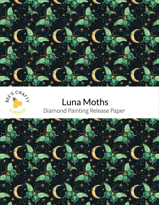 RELEASE PAPER | Luna Moths - Reusable Patterned Diamond Painting Release Paper