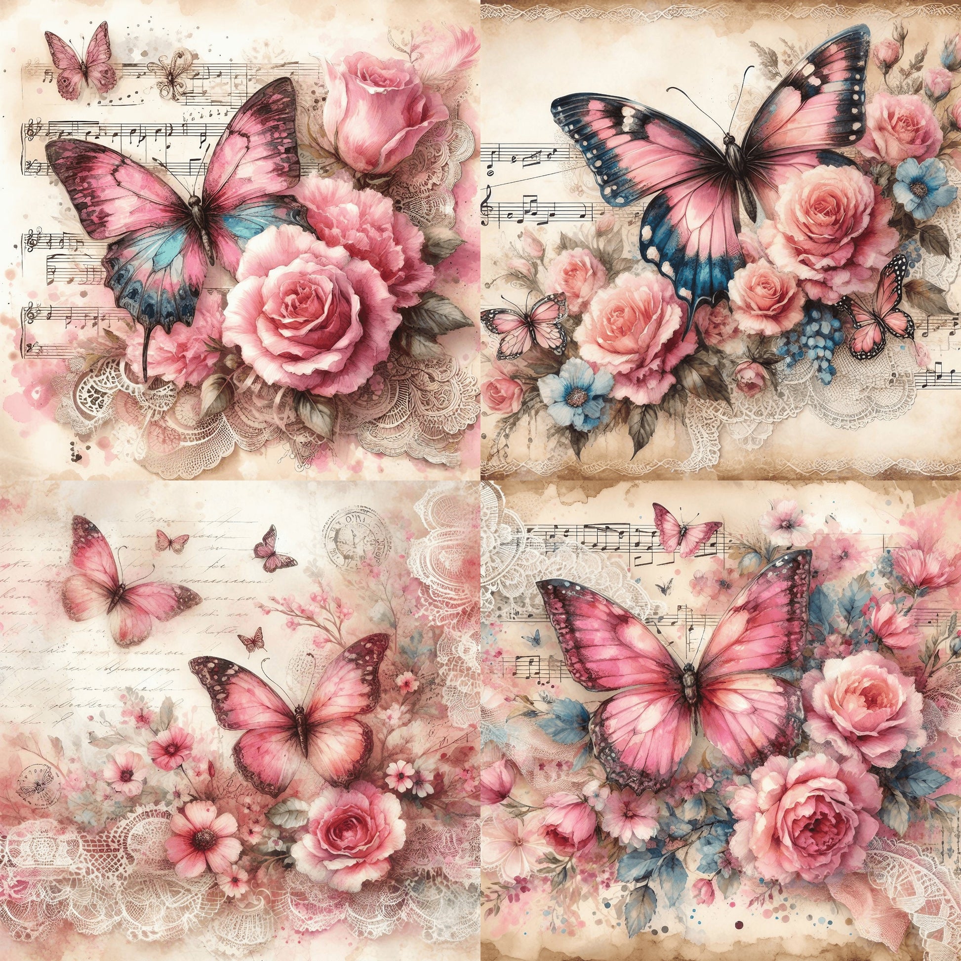RELEASE PAPER | Vintage Butterflies Set 2 - Theme Pack Reusable Diamond Painting Release Paper