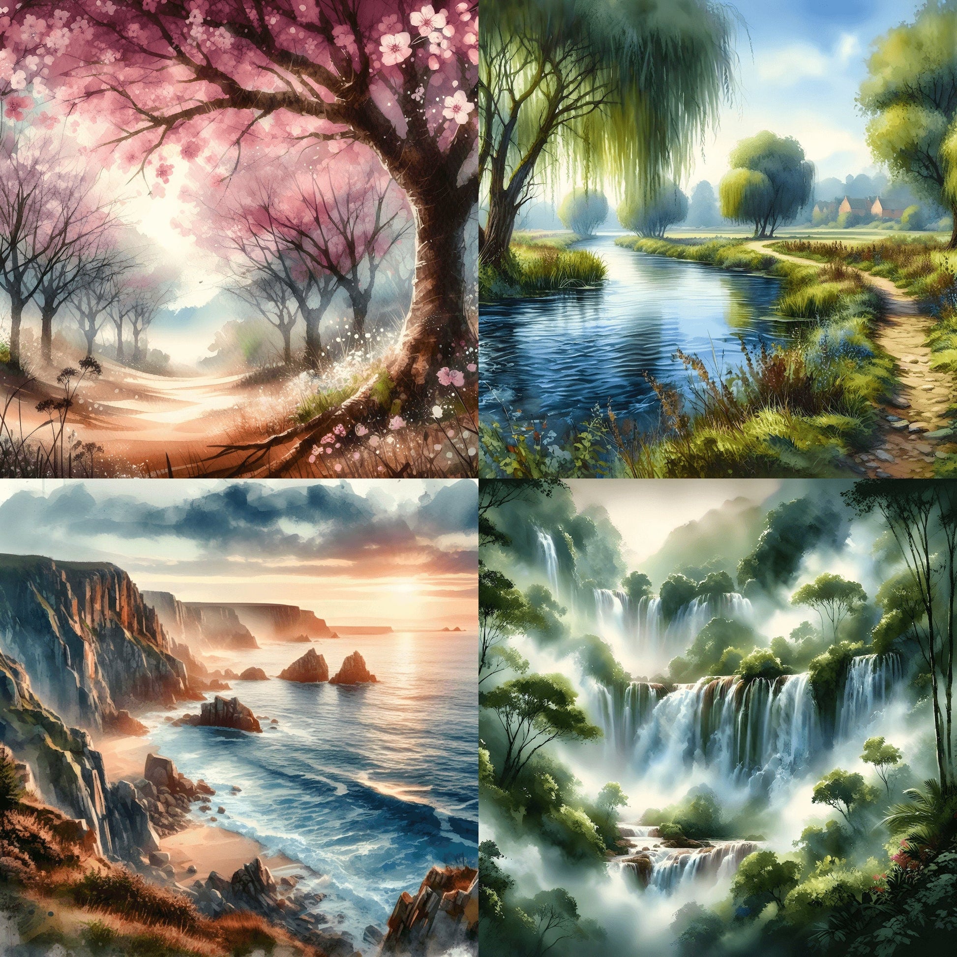 RELEASE PAPER | Watercolour Landscapes - Theme Pack Reusable Diamond Painting Release Paper