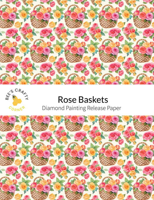 RELEASE PAPER | Rose Baskets - Reusable Patterned Diamond Painting Release Paper