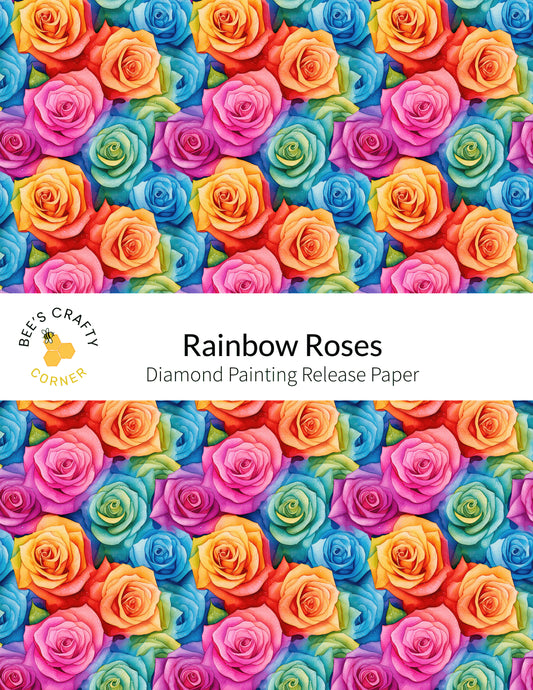 RELEASE PAPER | Rainbow Roses - Reusable Patterned Diamond Painting Release Paper