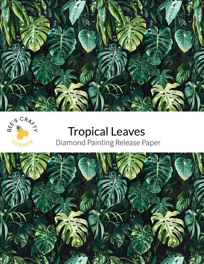 RELEASE PAPER | Tropical Leaves - Reusable Patterned Diamond Painting Release Paper