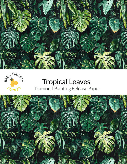 RELEASE PAPER | Tropical Leaves - Reusable Patterned Diamond Painting Release Paper