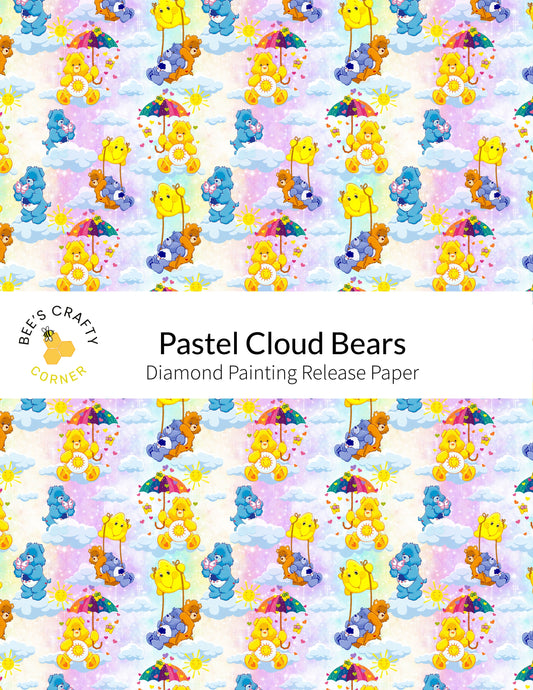 RELEASE PAPER | Pastel Cloud Bears - Reusable Patterned Diamond Painting Release Paper