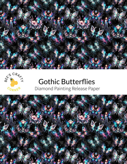 RELEASE PAPER | Gothic Butterflies - Reusable Patterned Diamond Painting Release Paper