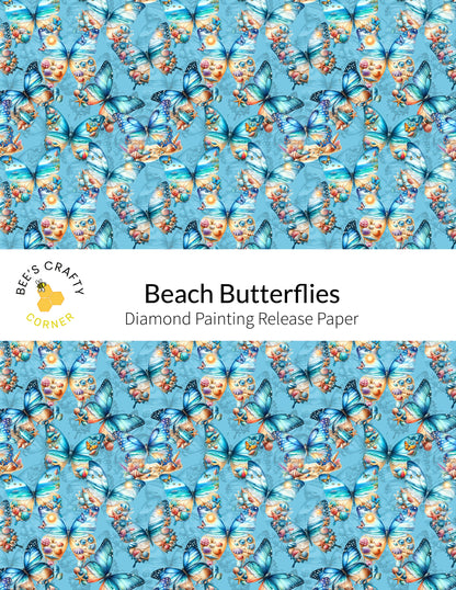 RELEASE PAPER | Beach Butterflies - Reusable Patterned Diamond Painting Release Paper