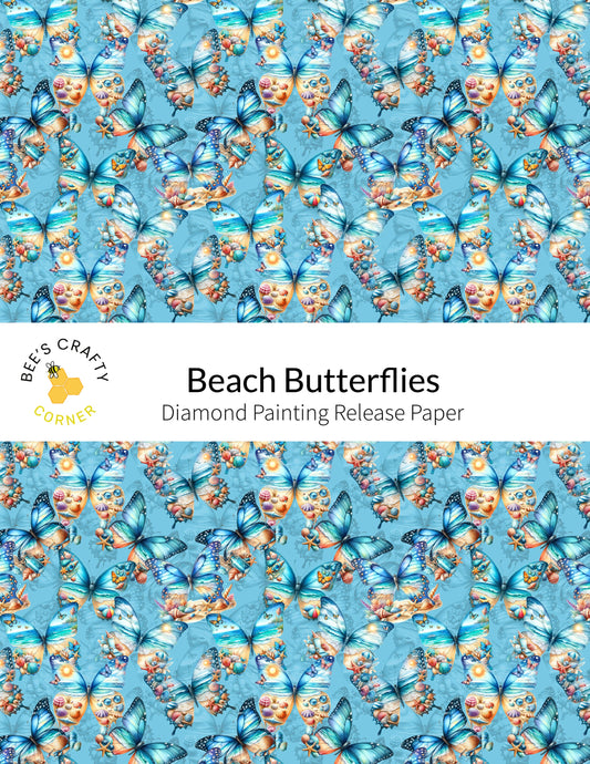 RELEASE PAPER | Beach Butterflies - Reusable Patterned Diamond Painting Release Paper