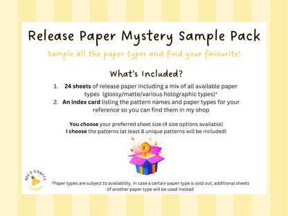 RELEASE PAPER | Release Paper Mystery Sample Pack - Reusable Patterned Diamond Painting Release Paper