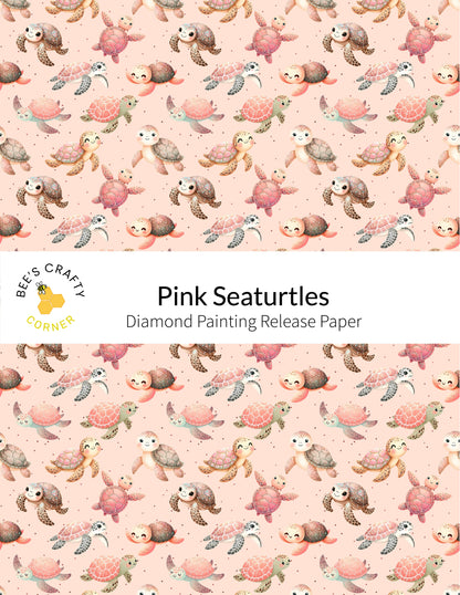 RELEASE PAPER | Pink Seaturtles - Reusable Patterned Diamond Painting Release Paper