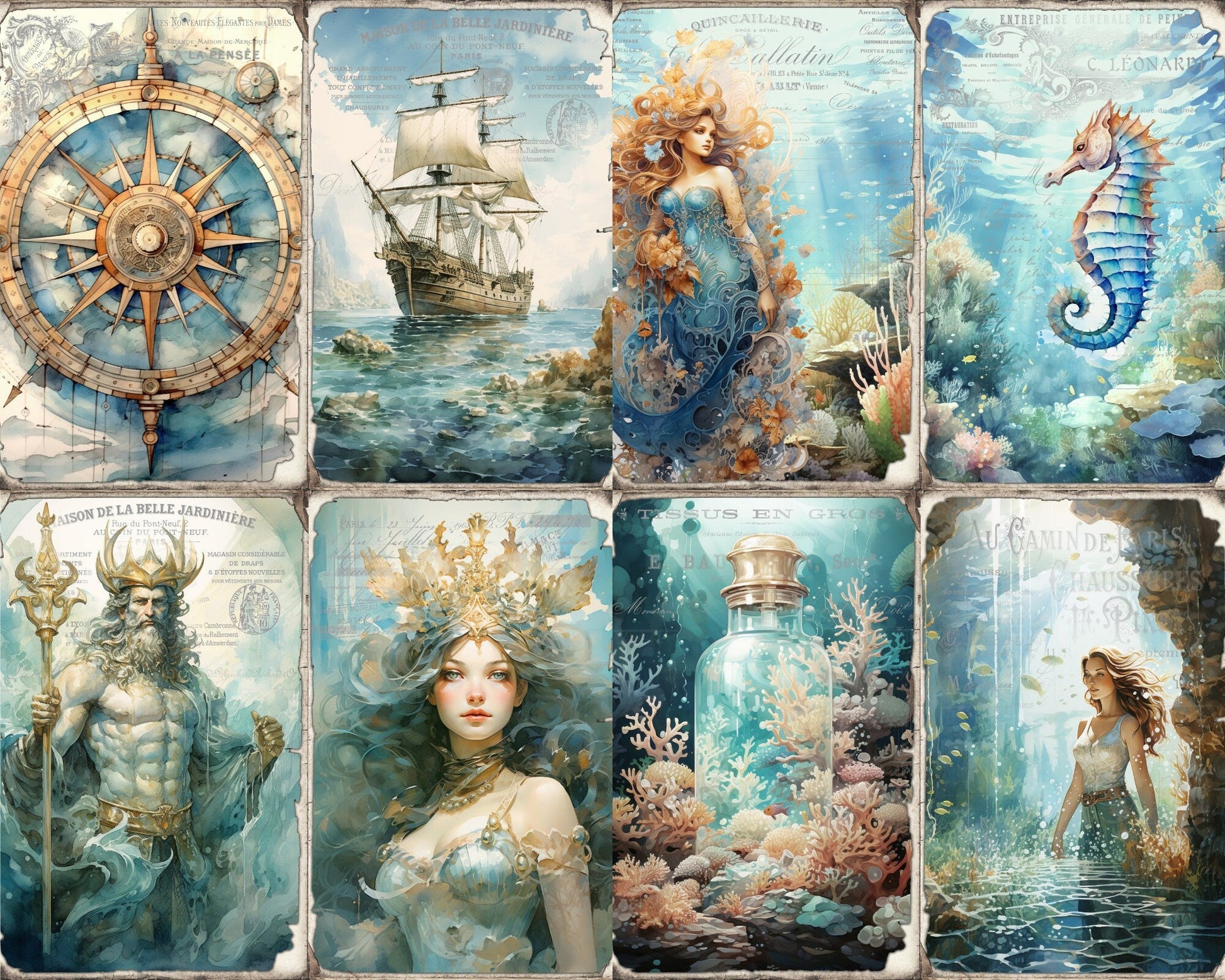 RELEASE PAPER | Mermaid Kingdom - Theme Pack Reusable Diamond Painting Release Paper