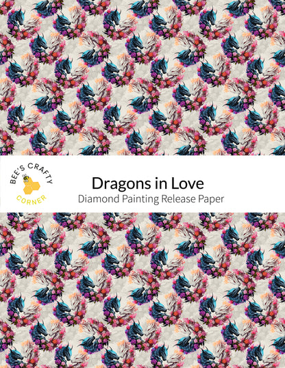 RELEASE PAPER | Dragons in Love - Reusable Patterned Diamond Painting Release Paper