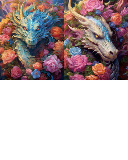 RELEASE PAPER | Floral Dragons - Theme Pack Reusable Diamond Painting Release Paper