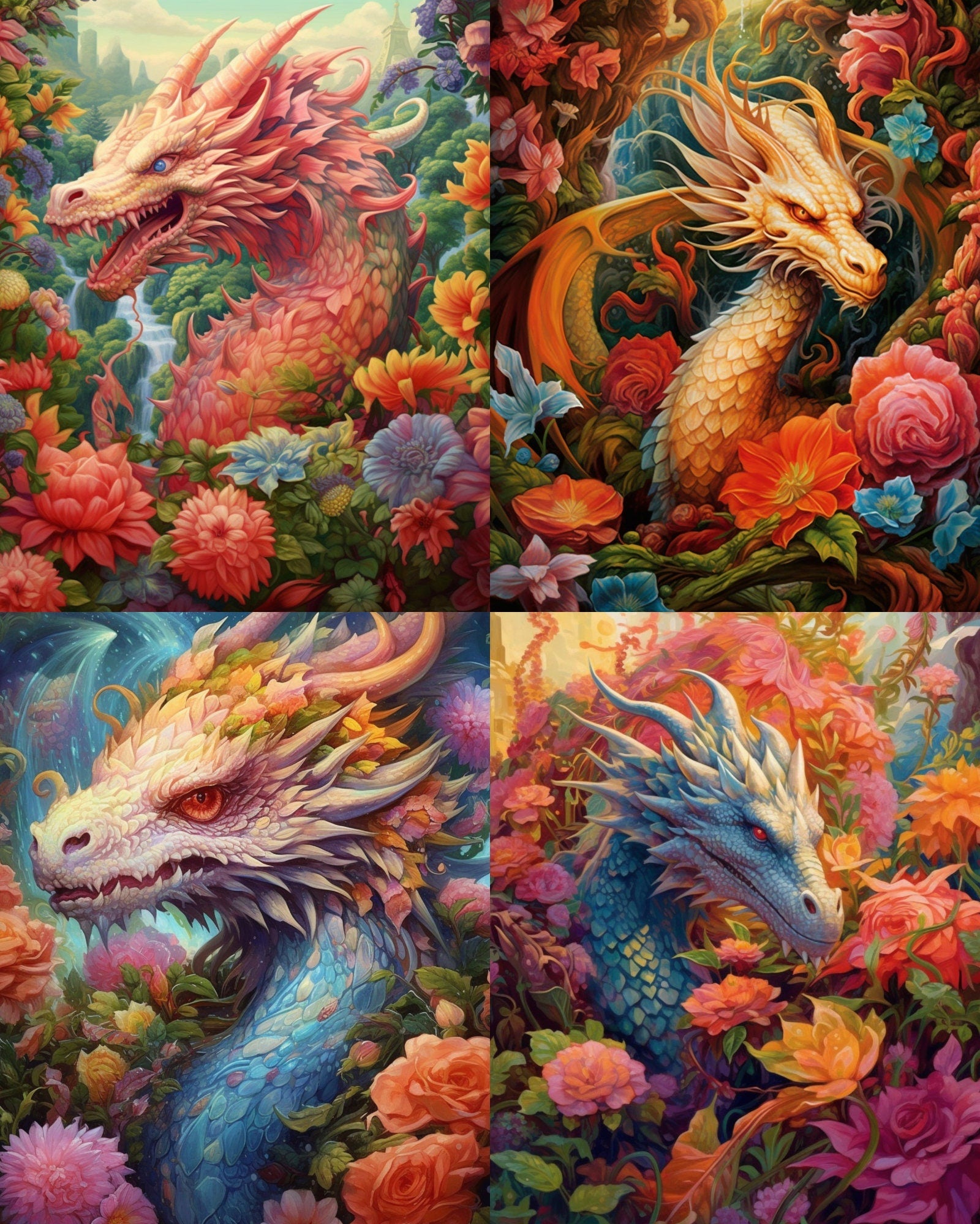 RELEASE PAPER | Floral Dragons - Theme Pack Reusable Diamond Painting Release Paper