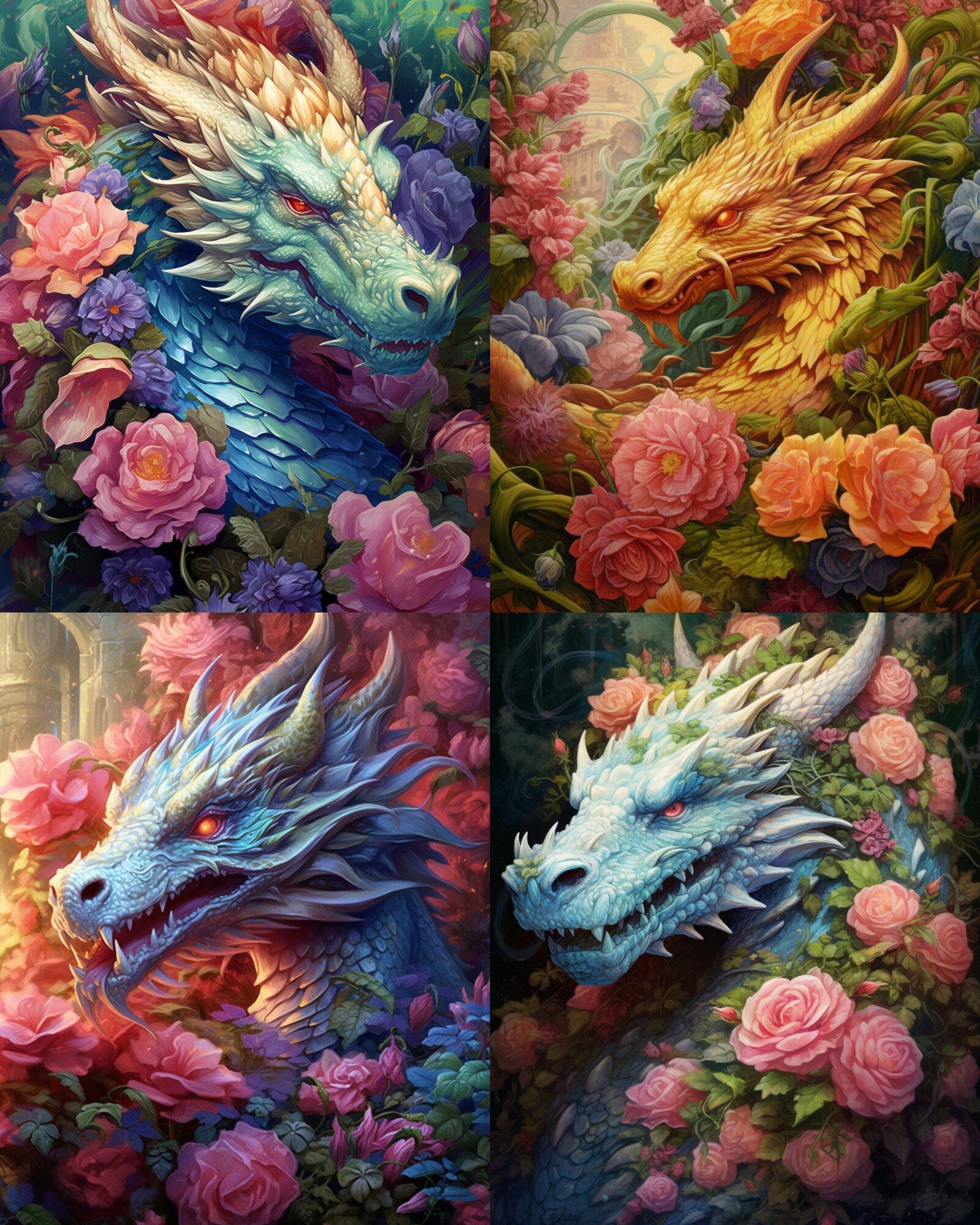 RELEASE PAPER | Floral Dragons - Theme Pack Reusable Diamond Painting Release Paper