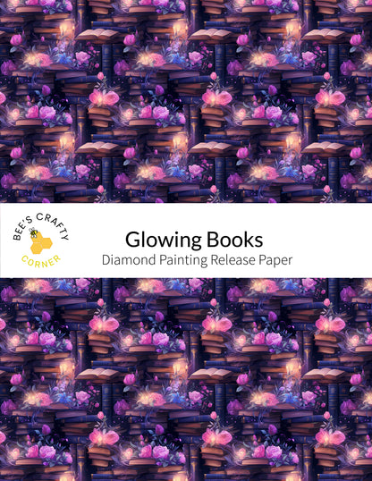RELEASE PAPER | Glowing Books - Reusable Patterned Diamond Painting Release Paper