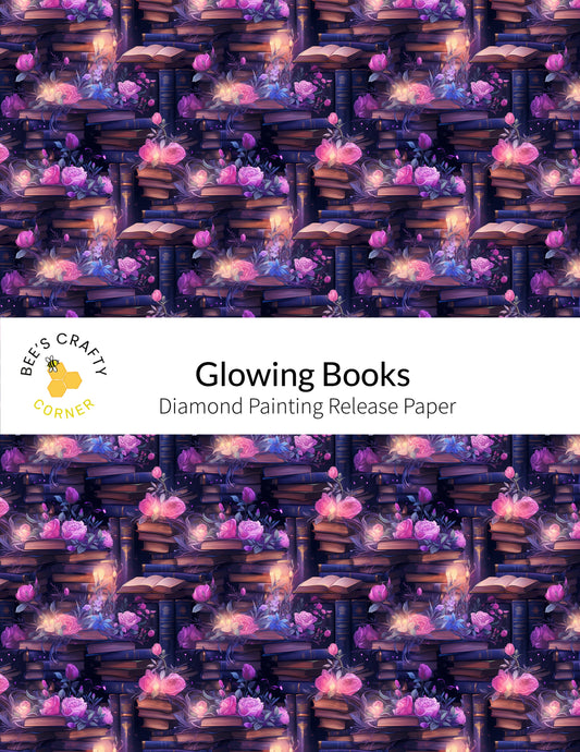 RELEASE PAPER | Glowing Books - Reusable Patterned Diamond Painting Release Paper