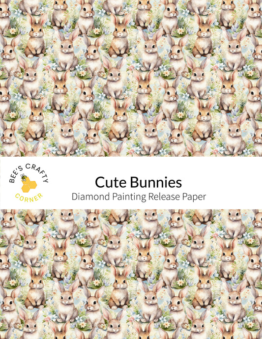RELEASE PAPER | Cute Bunnies - Reusable Patterned Diamond Painting Release Paper