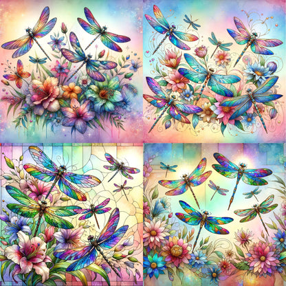 RELEASE PAPER | Stained Glass Dragonfly - Theme Pack Reusable Diamond Painting Release Paper