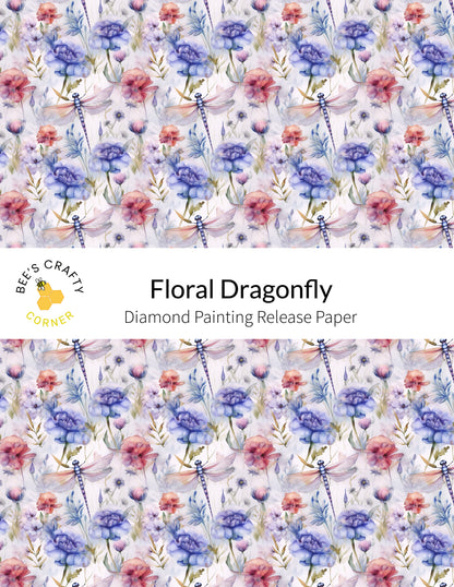RELEASE PAPER | Floral Dragonfly - Reusable Patterned Diamond Painting Release Paper