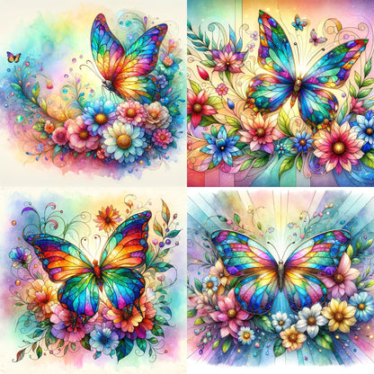 RELEASE PAPER | Stained Glass Butterflies - Theme Pack Reusable Diamond Painting Release Paper