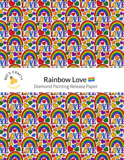 RELEASE PAPER | Rainbow Love - Reusable Patterned Diamond Painting Release Paper