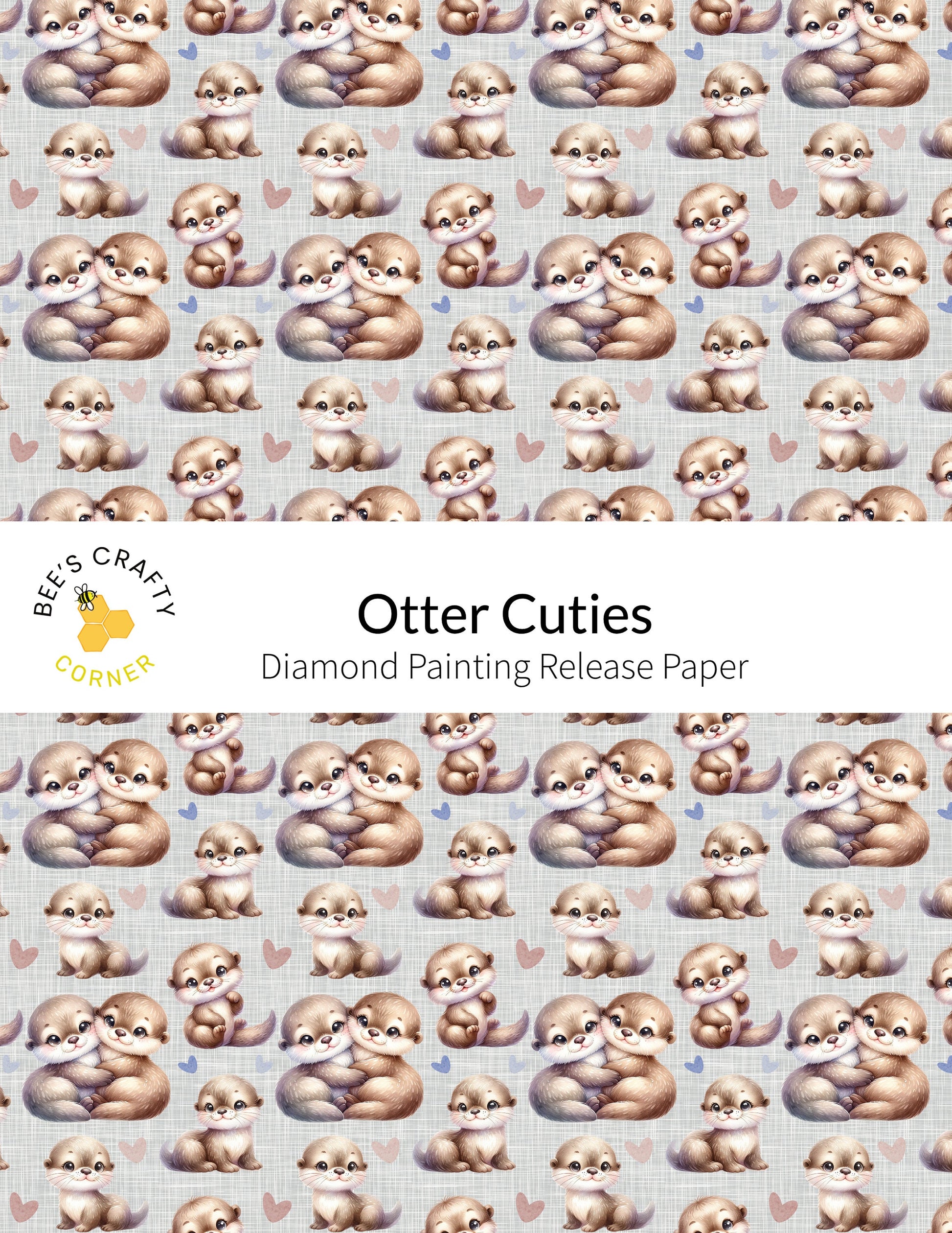 RELEASE PAPER | Otter Cuties - Reusable Patterned Diamond Painting Release Paper