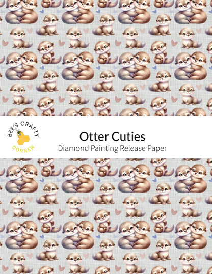 RELEASE PAPER | Otter Cuties - Reusable Patterned Diamond Painting Release Paper