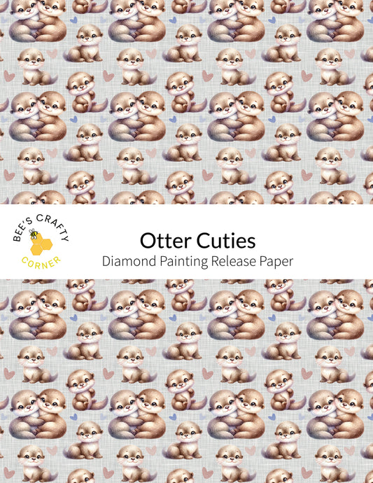 RELEASE PAPER | Otter Cuties - Reusable Patterned Diamond Painting Release Paper