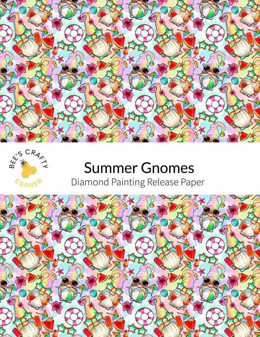 RELEASE PAPER | Summer Gnomes - Reusable Patterned Diamond Painting Release Paper