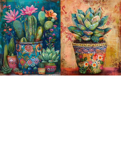 RELEASE PAPER | Succulent Pots - Theme Pack Reusable Diamond Painting Release Paper