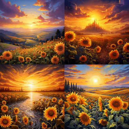 RELEASE PAPER | Sunflower Landscapes - Theme Pack Reusable Diamond Painting Release Paper