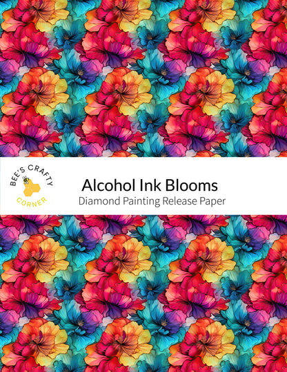 RELEASE PAPER | Alcohol Ink Blooms - Reusable Patterned Diamond Painting Release Paper