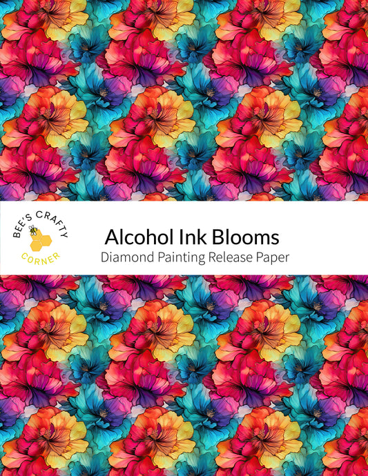 RELEASE PAPER | Alcohol Ink Blooms - Reusable Patterned Diamond Painting Release Paper