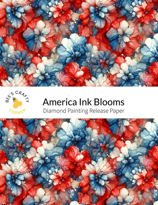 RELEASE PAPER | America Ink Blooms - Reusable Patterned Diamond Painting Release Paper