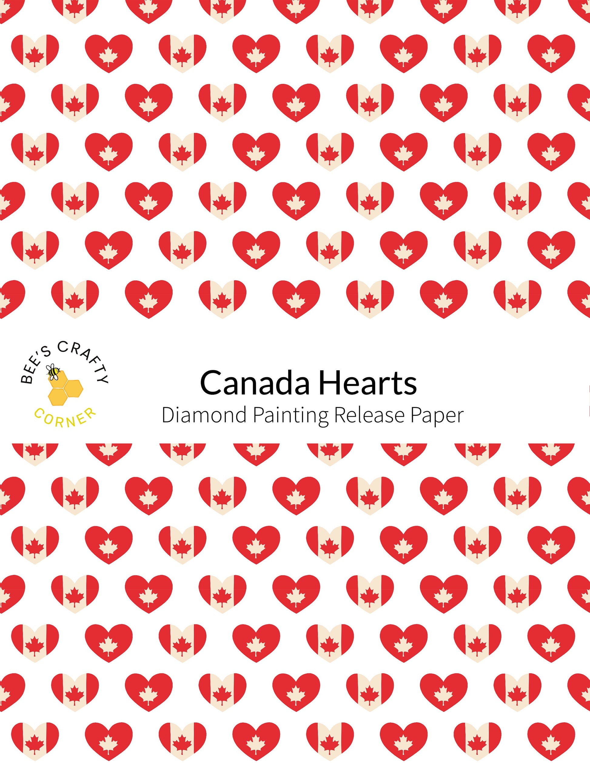 RELEASE PAPER | Canada Hearts - Reusable Patterned Diamond Painting Release Paper