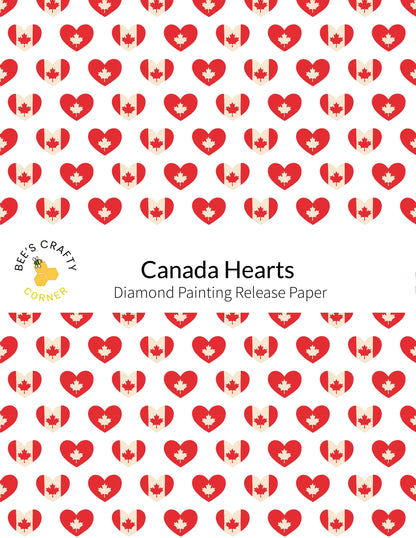 RELEASE PAPER | Canada Hearts - Reusable Patterned Diamond Painting Release Paper