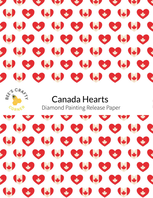 RELEASE PAPER | Canada Hearts - Reusable Patterned Diamond Painting Release Paper