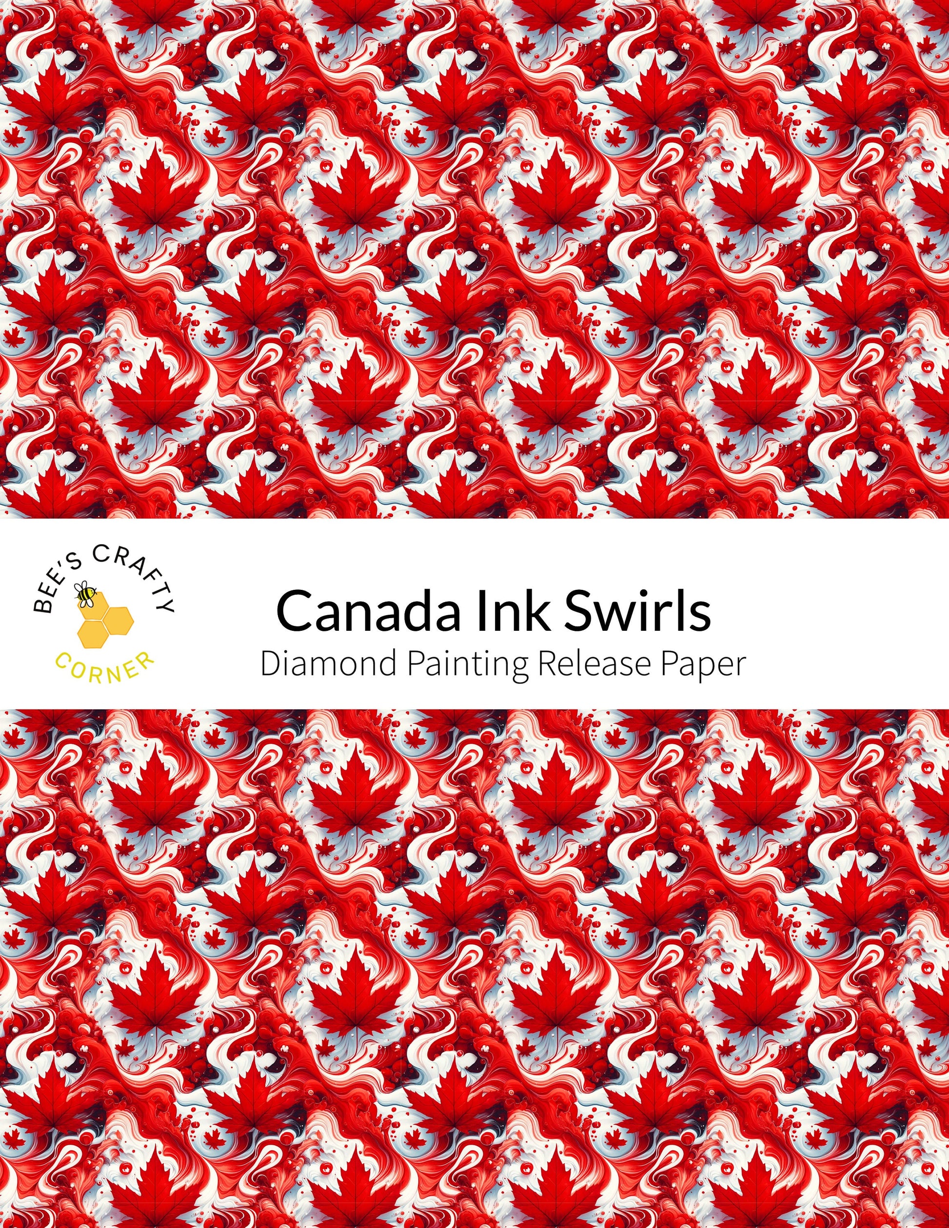 RELEASE PAPER | Canada Ink Swirls - Reusable Patterned Diamond Painting Release Paper