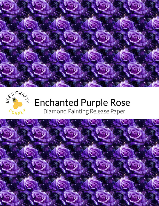 RELEASE PAPER | Enchanted Purple Rose - Reusable Patterned Diamond Painting Release Paper