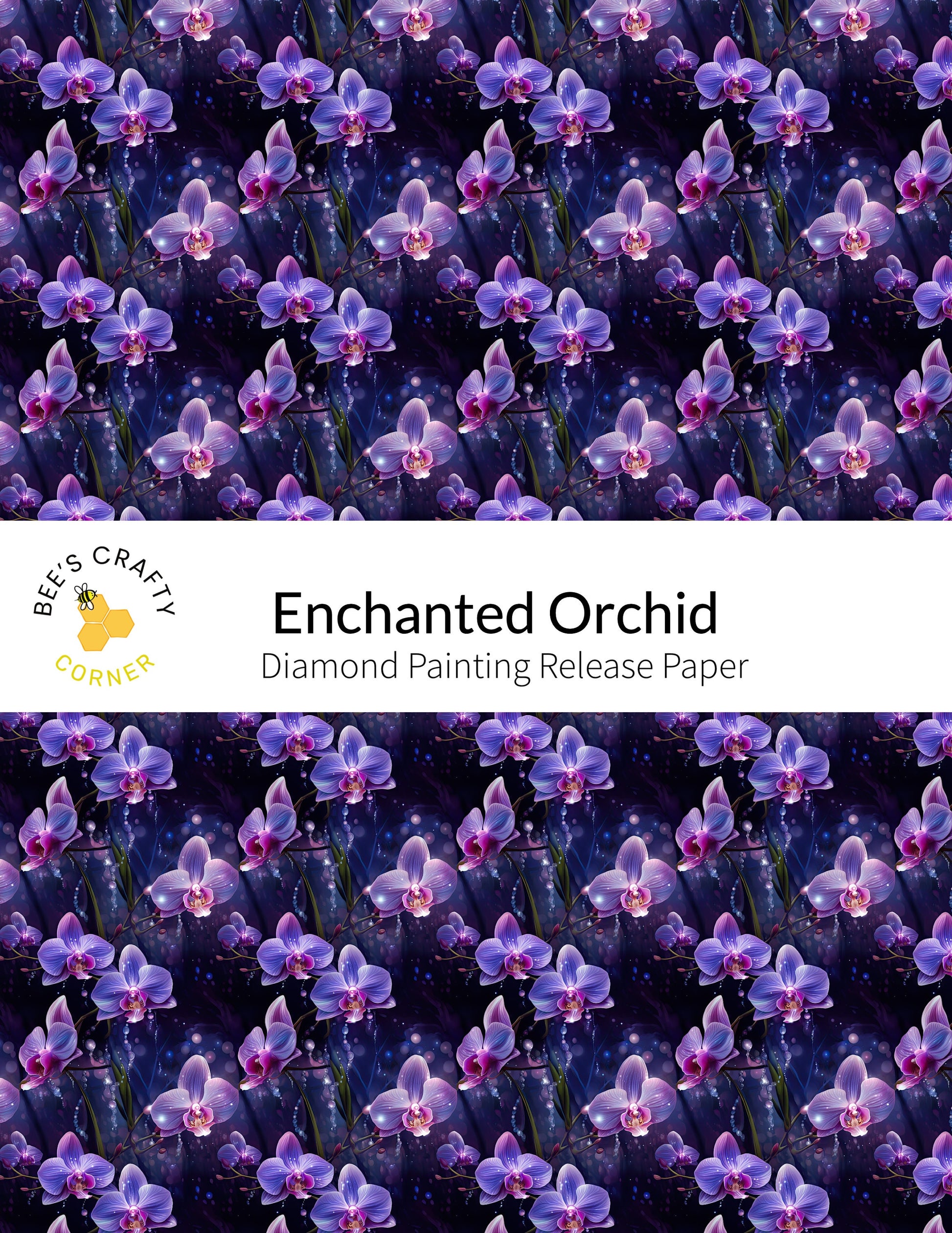 RELEASE PAPER | Enchanted Orchid - Reusable Patterned Diamond Painting Release Paper