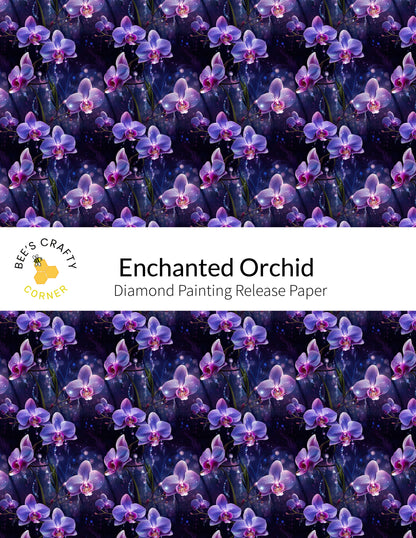 RELEASE PAPER | Enchanted Orchid - Reusable Patterned Diamond Painting Release Paper